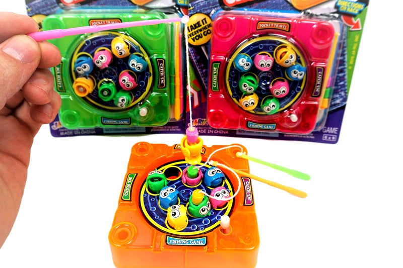 JA-RU Pocket Travel Toy Set (5 Toys) Kids Mini Handheld Games. Pinball Machine, Finger Basketball, Fishing Game, Magnetic Beard, & Small Tic Tac Toe. Party Favors. 3255-3258-3257-3205-3256p - Image 2